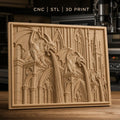 Fichier CNC & impression 3D gargouilles gothiques sur cathédrale, architecture médiévale, haute qualité relief STL