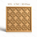 Fichier CNC & impression 3D motif gothique, relief floral stylisé, haute qualité relief STL