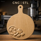 Fichier CNC pizza, tomate et basilic, bas-relief pour sculpture sur bois, STL