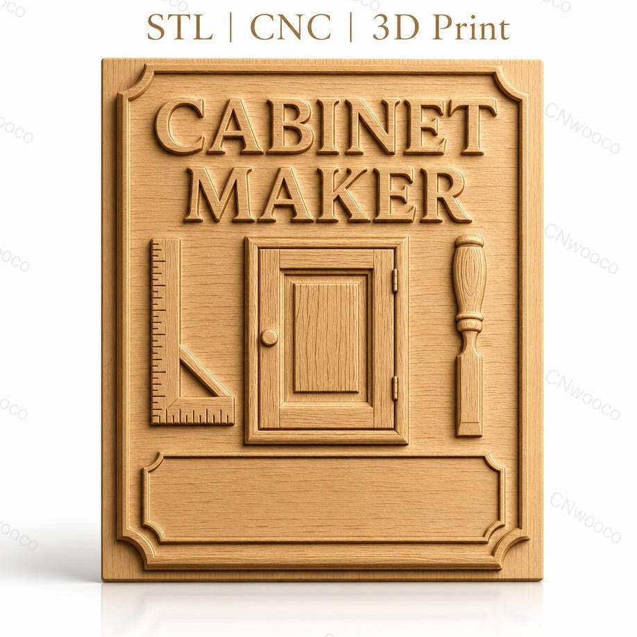 Fichier CNC & impression 3D Cabinet Maker, porte, équerre, ciseau à bois, haute qualité relief STL