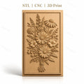 Fichier CNC & impression 3D bouquet de fleurs sauvages, marguerites et feuillages, haute qualité relief STL