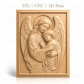 Fichier CNC & impression 3D Ange protecteur, mère ange avec enfant, haute qualité relief STL