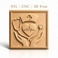 Fichier CNC & impression 3D Hemodialyse santé infirmière stéthoscope coeur infirmière haute qualité relief STL