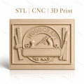 Fichier CNC & impression 3D bois, outils de menuisier et plaque personnalisable, haute qualité relief STL