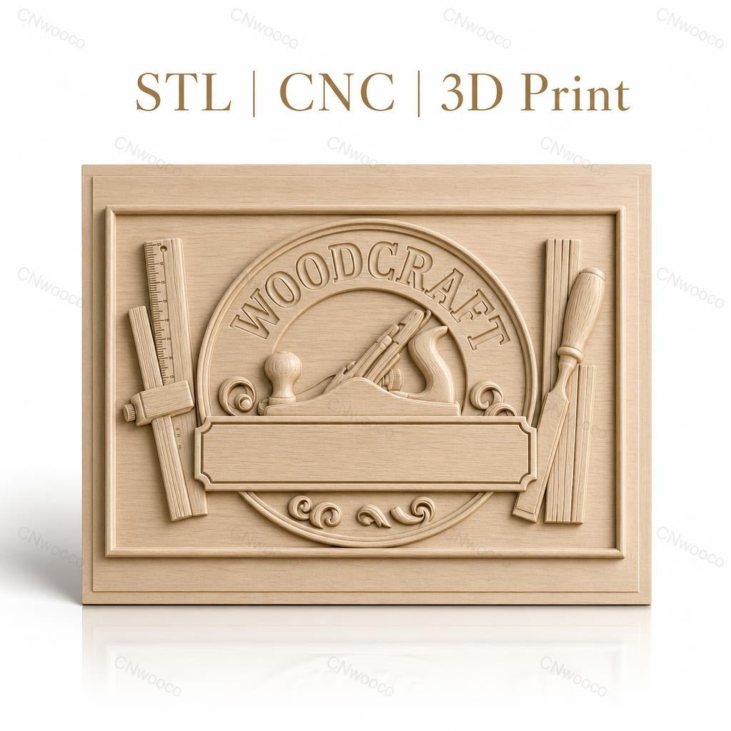 Fichier CNC & impression 3D bois, outils de menuisier et plaque personnalisable, haute qualité relief STL