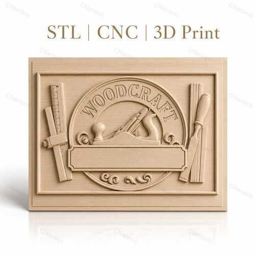 Fichier CNC & impression 3D bois, outils de menuisier et plaque personnalisable, haute qualité relief STL