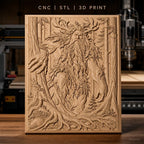 Fichier CNC & impression 3D esprit arbre géant, nature forêt, branches et racines détaillées, haute qualité relief STL
