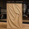 Fichier CNC & impression 3D tissu drapé abstrait, ondulations et plis détaillés, haute qualité relief STL