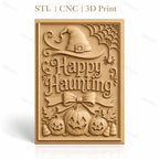 Fichier CNC & impression 3D Halloween, citrouilles, chapeau de sorcière, toile d'araignée, haute qualité relief STL