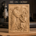 Fichier CNC & impression 3D Jésus guérissant un aveugle, figures religieuses et architecture ancienne, haute qualité relief STL