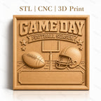 Fichier CNC & impression 3D football américain, ballon, casque et poteaux, haute qualité relief STL