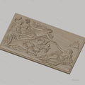 Fichier CNC & impression 3D scène mythologique Apollon et déesse, chars, léopards et bateau, haute qualité relief STL
