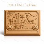 Fichier CNC & impression 3D Halloween, citrouilles, chauves-souris, maison hantée, toile d'araignée, haute qualité relief STL