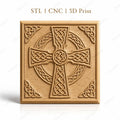 Fichier CNC & impression 3D Croix celtique, motifs noués et ornementations celtiques, haute qualité relief STL