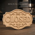 Fichier CNC & impression 3D enseigne CLOSED décorative classique, STL très haute qualité