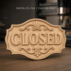 Fichier CNC & impression 3D enseigne CLOSED décorative classique, STL très haute qualité