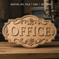 Fichier CNC & impression 3D plaque Office décoration florale, STL très haute qualité