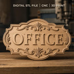 Fichier CNC & impression 3D plaque Office décoration florale, STL très haute qualité