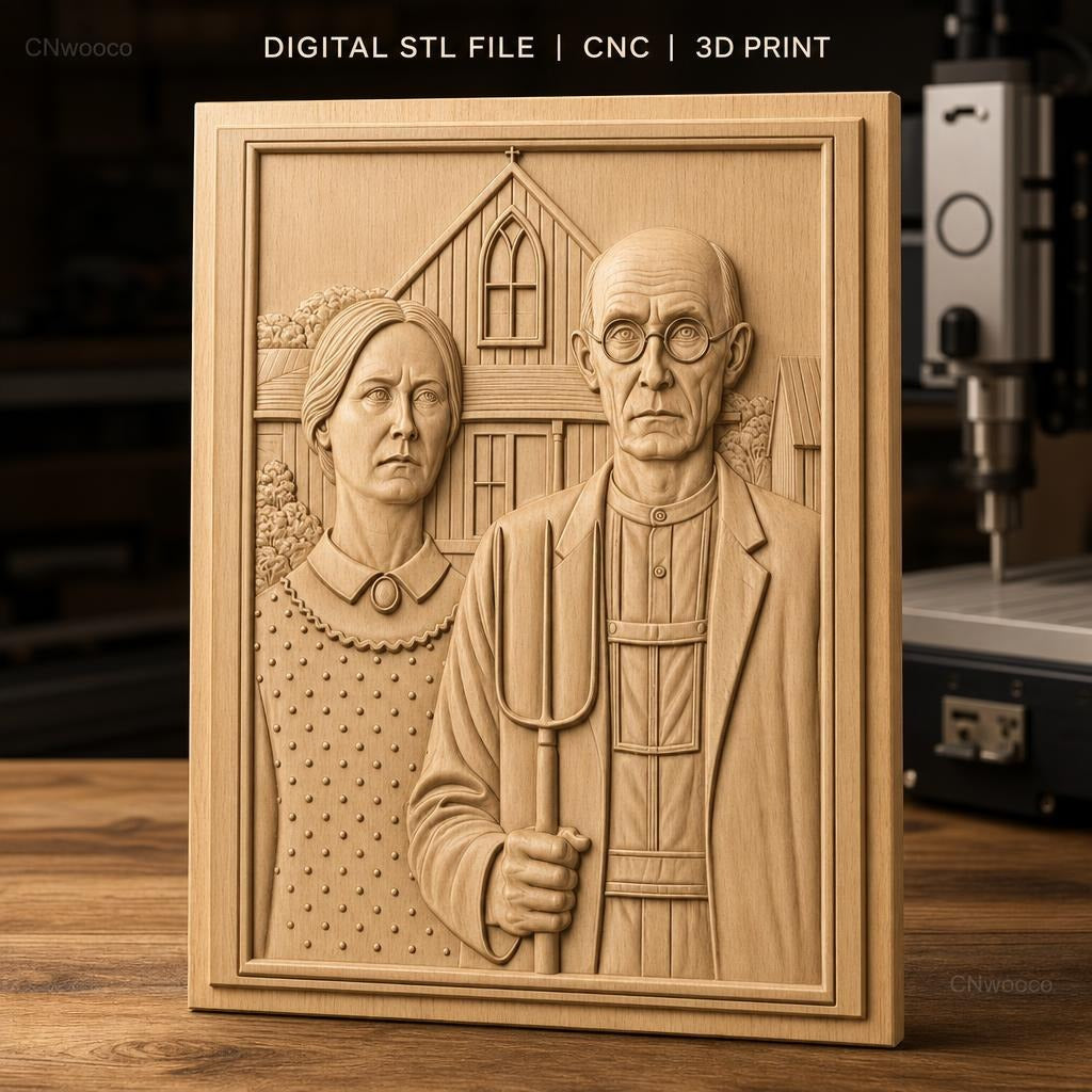 Fichier CNC & impression 3D portrait homme femme ferme maison haute qualité relief STL