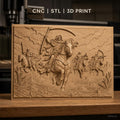 Fichier CNC & impression 3D cavalier de l'apocalypse, chevaliers soldats armés, haute qualité relief STL