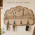 Fichier CNC Porte-clés muraux enseigne décorative ferme cheval, paysage ranch, STL très haute qualité