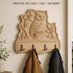 Fichier CNC & impression 3D enseigne hibou et nature, STL très haute qualité