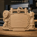 Fichier CNC & impression 3D cadre décoratif avec chat et figures géométriques, STL très haute qualité