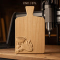 Fichier CNC planche à découper barbecue, steak, charbon, feu, bas-relief pour sculpture sur bois, STL