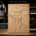 Fichier CNC & impression 3D Le Cri, personnage en détresse sur pont, haute qualité relief STL