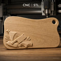Fichier CNC planche à découper, viande, couteau, bas-relief pour sculpture sur bois, STL