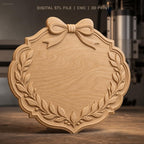 Fichier CNC & impression 3D plaque décorative avec nœud et feuilles, STL très haute qualité