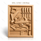 Fichier CNC & impression 3D outils de menuiserie, scie, rabot, marteau, équerre, serre-joint, haute qualité relief STL