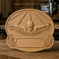Fichier CNC & impression 3D plaque de récompense natation, nageur papillon éclaboussant, STL très haute qualité