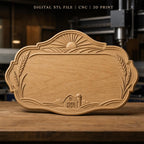Fichier CNC & impression 3D enseigne décorative ferme, blé et lever de soleil, STL très haute qualité