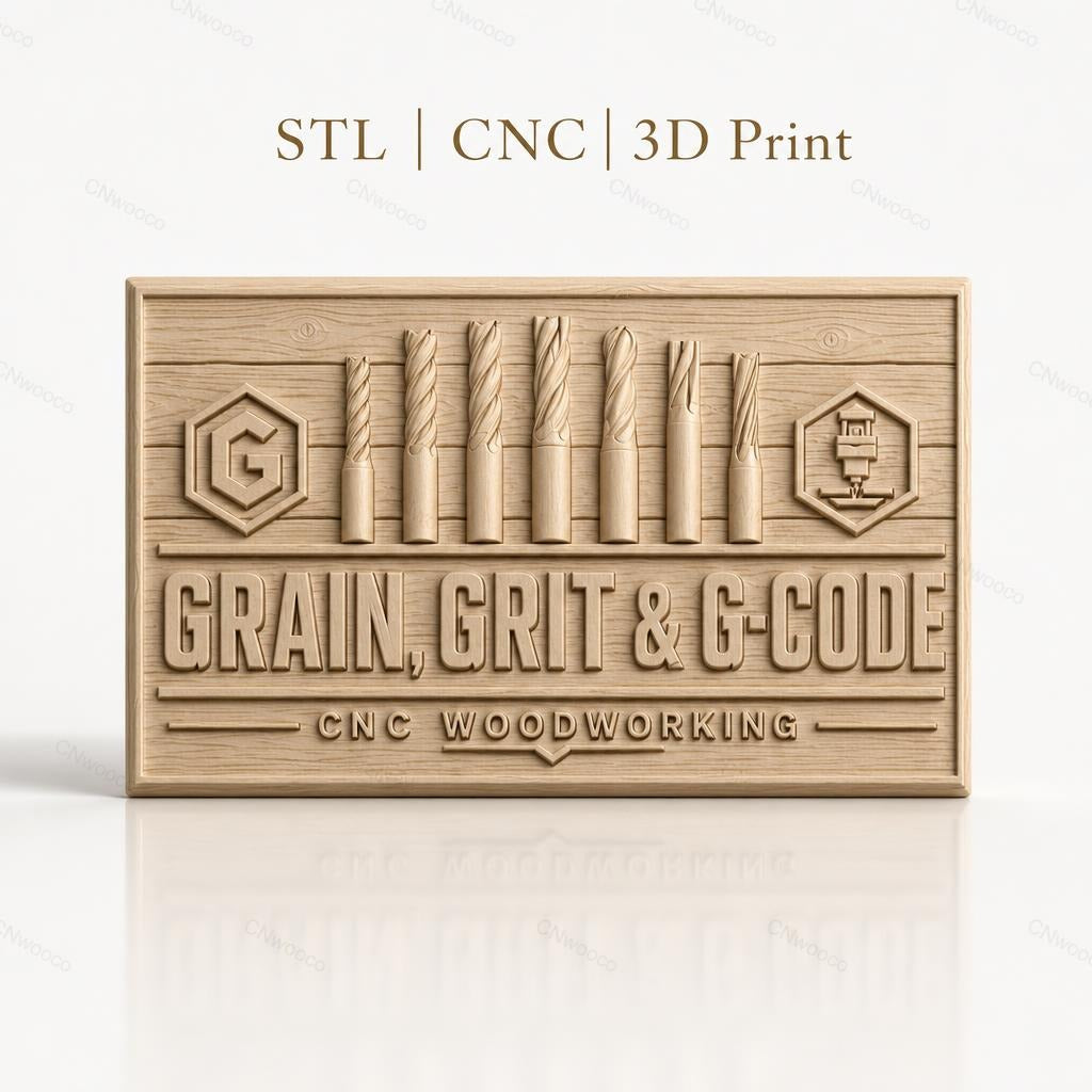 Fichier CNC & impression 3D outils de fraisage, forêt, fraises de coupe, grain bois, haute qualité relief STL
