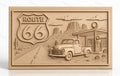 Fichier CNC & impression 3D Route 66, pick-up ancien et station-service, haute qualité relief STL