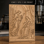 Fichier CNC & impression 3D Annonciation, ange et Vierge Marie, haute qualité relief STL