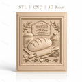 Fichier CNC & impression 3D thème boulangerie, pain, cupcake, rouleau à pâtisserie, fouet, haute qualité relief STL