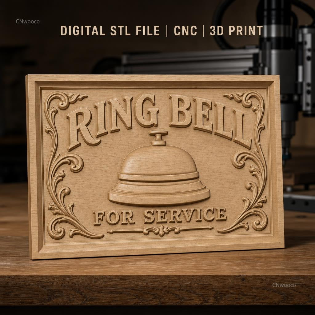 Fichier CNC & impression 3D Ring Bell, cloche de service décorative, haute qualité relief STL