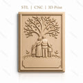 Fichier CNC & impression 3D arbre de vie famille enfants haute qualité relief STL