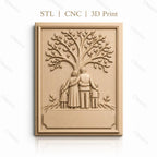 Fichier CNC & impression 3D arbre de vie famille enfants haute qualité relief STL