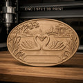 Fichier CNC & impression 3D cygnes sur lac, pont et pavillon, haute qualité relief STL