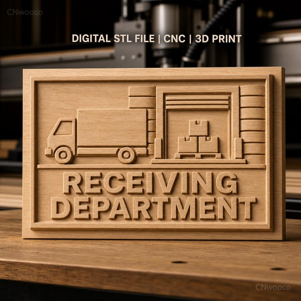 Fichier CNC & impression 3D receiving department camion palettes cartons relief, haute qualité relief STL