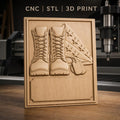 Fichier CNC & impression 3D hommage militaire, bottes, drapeau américain et plaques d'identification, haute qualité relief STL