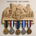 Fichier CNC & impression 3D décoration murale militaire patriotique avec soldat et aigle, STL très haute qualité