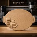 Fichier CNC foulards, pain, beurre et miel, bas-relief pour sculpture sur bois, STL