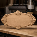 Fichier CNC & impression 3D plaque décorative ovale ornementée, STL très haute qualité