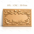 Fichier CNC & impression 3D Noël gui et ruban, cadre relief décoratif, haute qualité relief STL