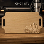 Fichier CNC barbecue ribs flaming meat bas-relief pour sculpture sur bois, STL