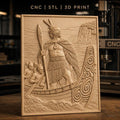 Fichier CNC & impression 3D guerrier maori, pirogue traditionnelle et tatouages tribaux, haute qualité relief STL